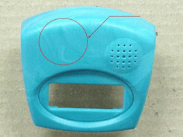 Color Streaks on blue plastic