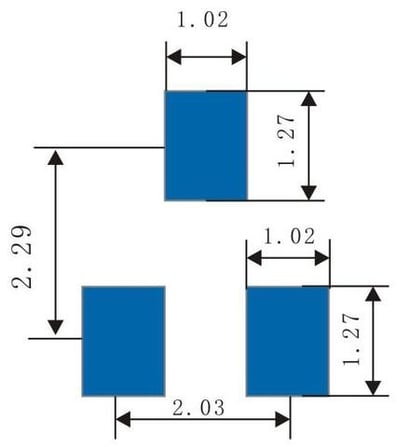Sketch of SOT23 Bonding Pad (mm)
