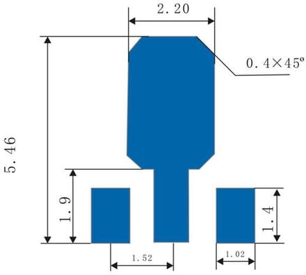 Sketch of SOT89 Bonding Pad (mm)
