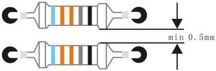 The distance between adjacent components