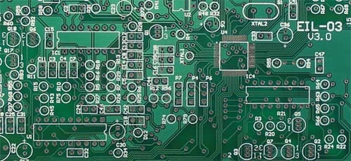 Example region of a 2 layer PCB