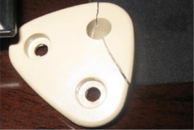 crack on plastic part